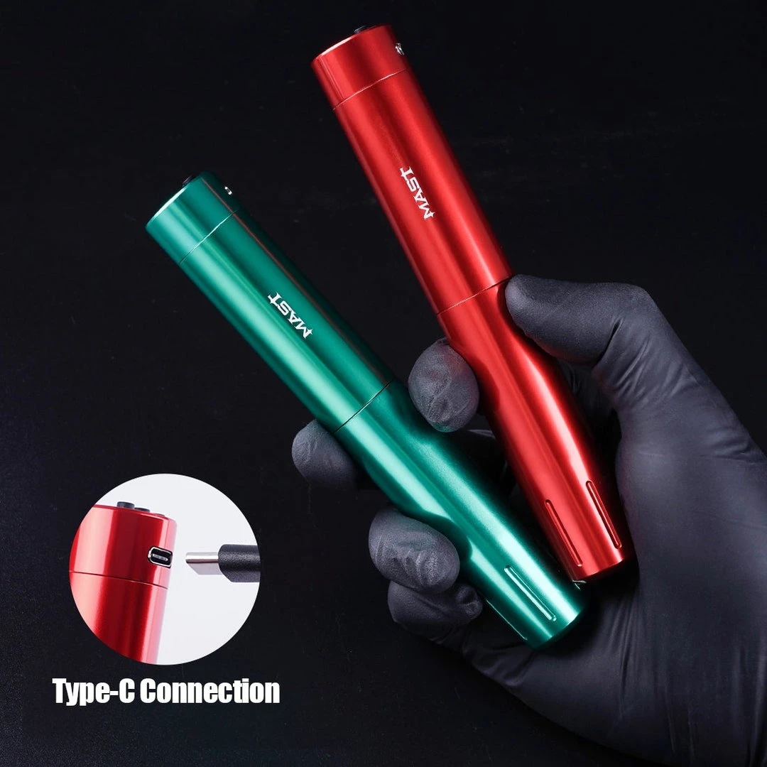 HYVE Beauty Mast Nano Wireless PMU & Tattoo Machine - Red Machines & Needles