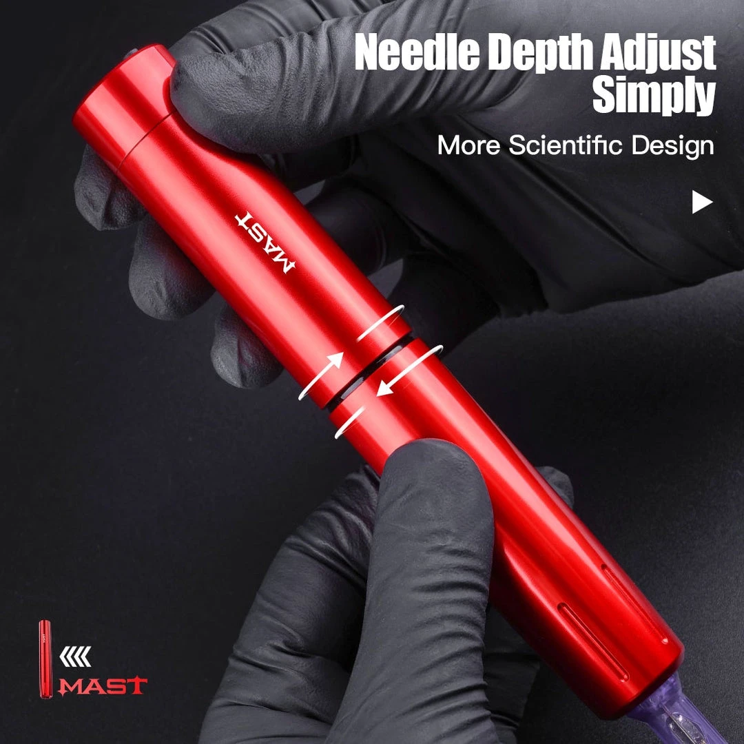 HYVE Beauty Mast Nano Wireless PMU & Tattoo Machine - Red Machines & Needles