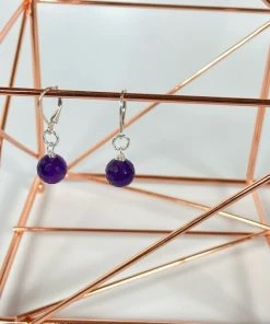 Bejeweled Handmade Amethyst Drop Earrings B-134