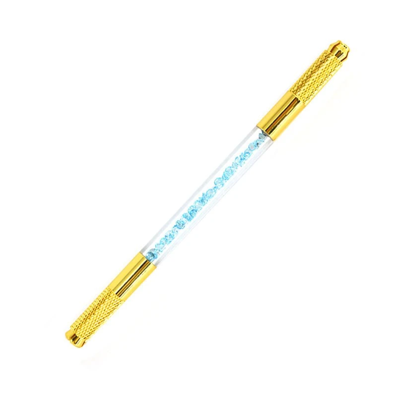 HYVE Beauty Gold Double Ended Microblading Hand Tool - Blue Crystal