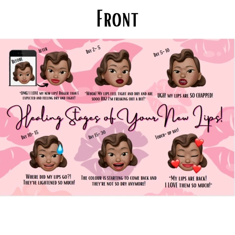 HYVE Beauty LIP PMU Aftercare Cards Accessories & Training Tools