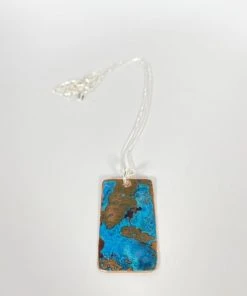 Bejeweled Copper And Sterling Silver Pendant Necklace B-161