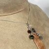 Bejeweled Handmade Copper Dragonfly Wing Necklace With Stones B-153