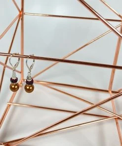 Bejeweled Handmade Freshwater Pearl, Garnet & Labradorite Earrings B-139