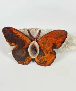 Bejeweled Handmade Gemstone Butterfly Magnet With Agate M-516