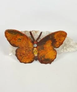 Bejeweled Handmade Gemstone Butterfly Magnet With Crystals, Pearls M-518