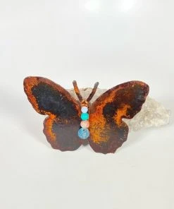 Bejeweled Gemstone Butterfly Magnet With Jasper M-519 Handmade
