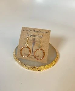 Bejeweled Hammered Copper Earrings B-110