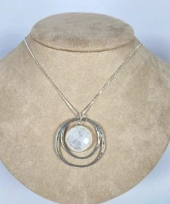 Bejeweled Hammered Sterling Silver & Moonstone B-164
