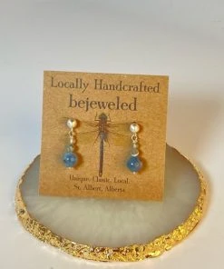 Bejeweled Kyanite & Labradorite Stud Earrings B-123