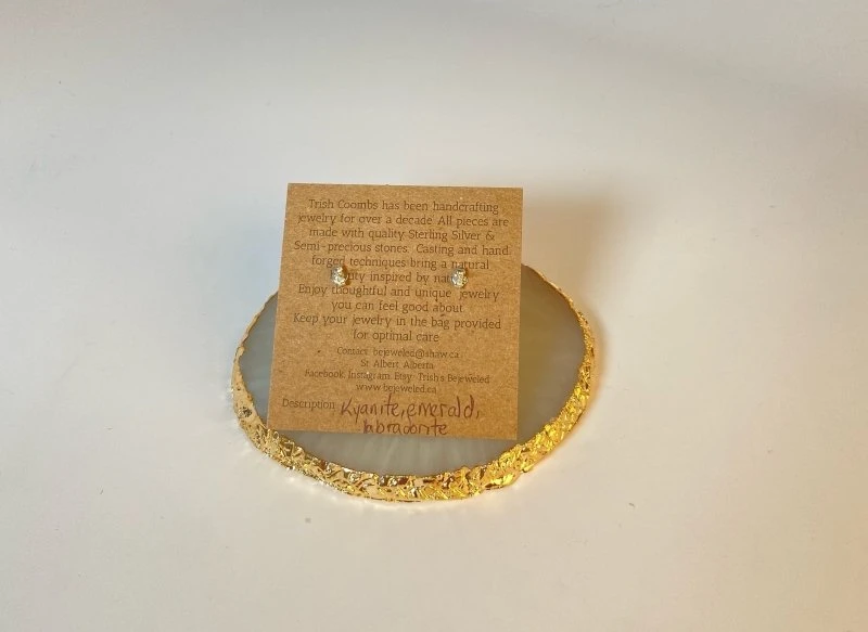 Bejeweled Kyanite & Labradorite Stud Earrings B-123