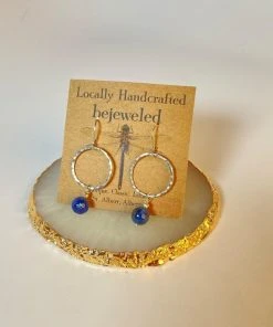 Bejeweled Kyanite & Silver Earrings B-107 Handmade