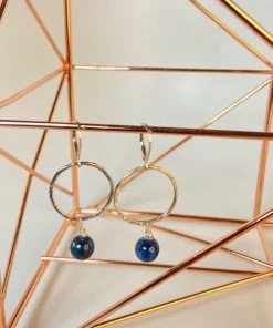 Bejeweled Kyanite & Silver Earrings B-107 Handmade