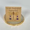 Bejeweled Lapis Drop Earrings B-150 Handmade