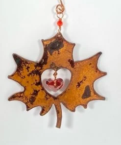 Bejeweled Maple Leaf Ornament With Swarovski Crystal