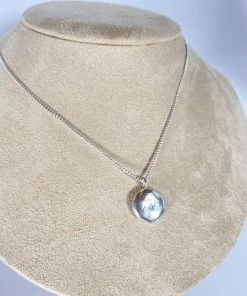 Bejeweled Nugget Sterling Silver Pendant Necklace B-158