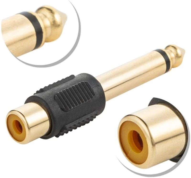 HYVE Beauty Machines & Needles RCA To 1/4 Adapter - RCA Female To TS 6.35mm Mono Male Converter Connector