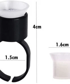 HYVE Beauty Accessories & Training Tools Sponge Pigment Ring Cups - Black 25 Pack