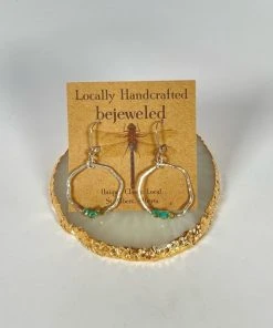 Bejeweled Sterling Silver Earrings With Glass Beads B-141